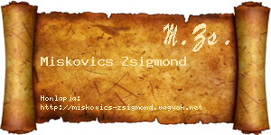 Miskovics Zsigmond névjegykártya